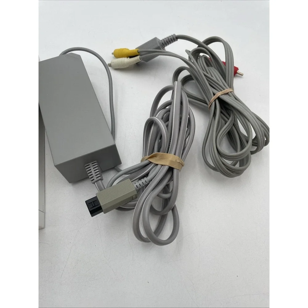 Nintendo Wii Console Bundle RVL001 GameCube Power Supply Sensor AV Cables TESTED
